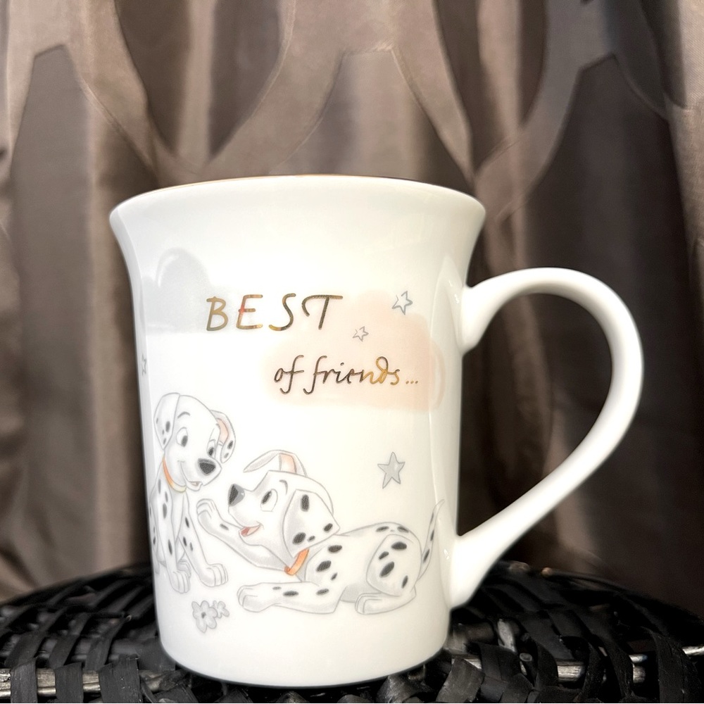 DISNEY 101 Dalmatians “Best of Friends” Gold Rimmed Cup Mug